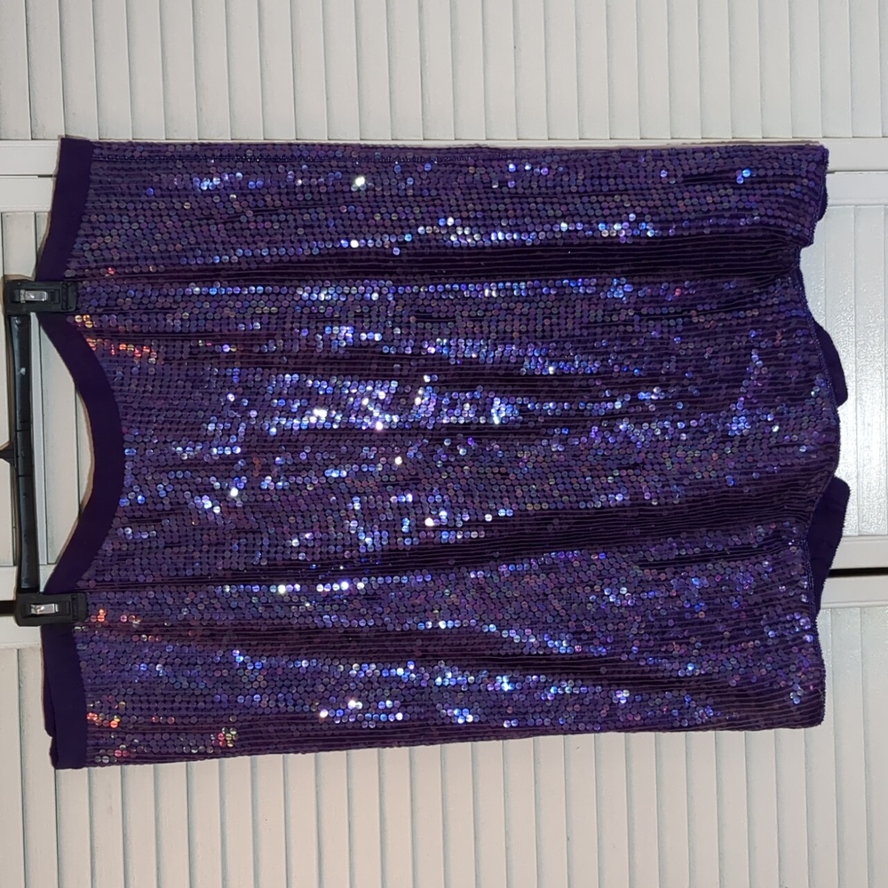 Joseph Le Bon Purple Handmade Silk and Sequin Skirt